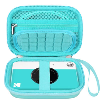 Picture of Elonbo Camera Carrying Case for Kodak Printomatic Digital Instant Print Camera, Portable Bluetooth Photo Printer Storage Holder Bag, Mesh Bag Fits Photo Paper,MicroSD Card,USB Cable, Green+Green
