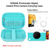 Picture of Elonbo Camera Carrying Case for Kodak Printomatic Digital Instant Print Camera, Portable Bluetooth Photo Printer Storage Holder Bag, Mesh Bag Fits Photo Paper,MicroSD Card,USB Cable, Green+Green