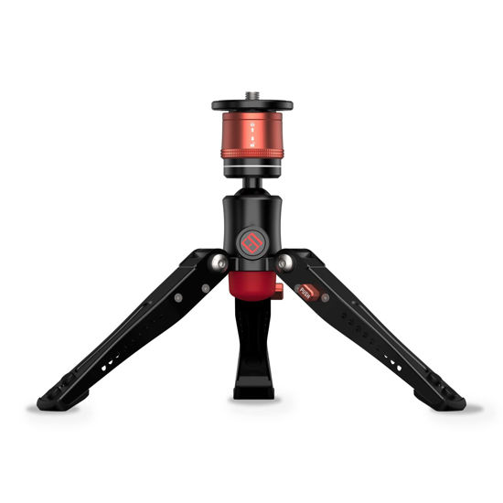 Picture of IFOOTAGE Cobra 3 Base,10" Desktop Tripod,Mini Tripod Base,Small Tripod Camera for Monopod,Monitor,Phone Holder Clip,Mini Ball Head,LED Flash,1/4"&3/8" Automatic Switching Screw,Load up to 17.64lb/8kg