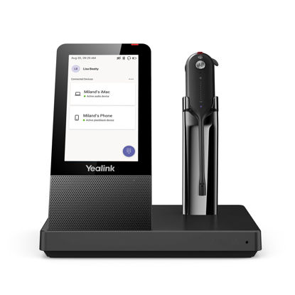 Picture of Yealink WH67 Wireless DECT Headset Upgrade,Teams Certified,Compatible with Desk Phone, PC, Mobile Phone, Office Single Ear (Mono) Bluetooth Headset, Noise Cancelling Mic,394ft Range,8H Talk Time