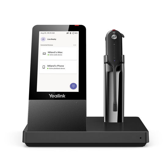 Picture of Yealink WH67 Wireless DECT Headset Upgrade,Teams Certified,Compatible with Desk Phone, PC, Mobile Phone, Office Single Ear (Mono) Bluetooth Headset, Noise Cancelling Mic,394ft Range,8H Talk Time