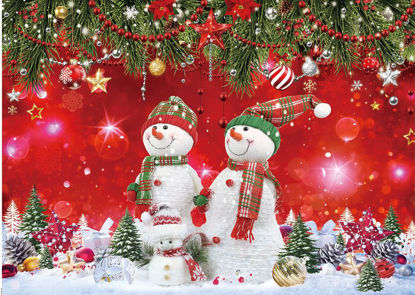 Picture of CYLYH 7x5ft Merry Christmas Backdrop Banner Red Christmas Snowman Banner Party Decorations Xmas Holiday Happy New Year Background Decor