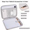 Picture of 11 Inch iPad Travel Case Organizer, Padded Tablet Carrying Sleeve Bag for iPad Pro 11-in (M4), iPad 10.9 (10th Gen), iPad Air 11-in (M2), Galaxy Tab S8/S9 (White Grey-11)