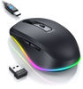 Picture of PEIOUS Wireless Mouse, Mouse Jiggler - LED Wireless Mice with Build-in Mouse Jiggler Mover, Rechargeable Moving Mouse for Computer with Undetectable Random Movement Keeps Computer Awake - Black