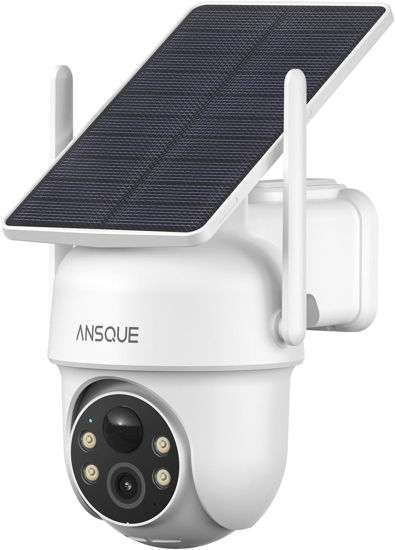 Picture of ANSQUE 2K Security Cameras Wireless Outdoor, Add-On Camera, Up to 4 Cameras Connected to 1 Homebase, Solar Powered, 365-Day Battery Life, 360°PTZ Auto Tracking