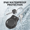 Picture of Waterproof AirTag Keychain Holder - 4 Pack Air Tag Shockproof Lock Case with Wire Cable for Apple AirTags, Ultra Durable Anti-Lost Protective Case with Keyring for Luggage, Backpack, Pet (Black)