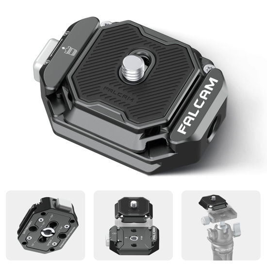 Picture of ULANZI F38 Multi-Hole Camera Quick Release Plate Kit, w 1/4" to 3/8" Screw Thread, Quick Release System QR Plate Camera Tripod Mount Adapter for Sony Canon Monopod DSLR Stabilizer Slider DJI