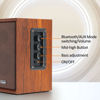 Picture of 40W Computer Speakers,2.0 AC Powered Wooden PC Speakers with Strong Bass,7.28" X 2 AC Powered AUX /Bluetooth Bookshelf Speakers with USB Input for DSP Multimedia Speaker, Wooden Speaker for Laptop,PC