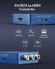 Picture of ABLEWE RCA to HDMI,AV to HDMI Converter, 1080P Mini RCA Composite CVBS Video Audio Converter Adapter Supporting PAL/NTSC for TV/PC/ PS3/ STB/Xbox VHS/VCR/Blue-Ray DVD Players, Blue