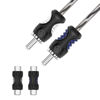 Picture of RECOIL RCA-S Speaker Wire to RCA Adapter with RCA Female to Female Coupler (Pair)