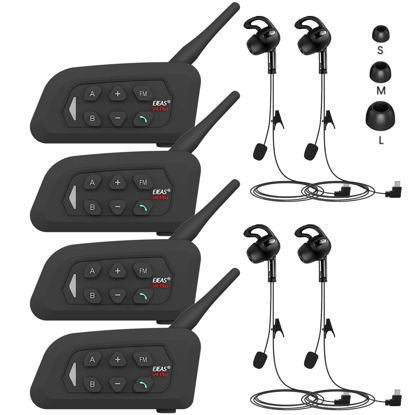 Picture of GaiRen Referee Headset, USB C Interface Communication System with Headset Earphone for Volleyball Official Football Soccer Handball (4 Pack)
