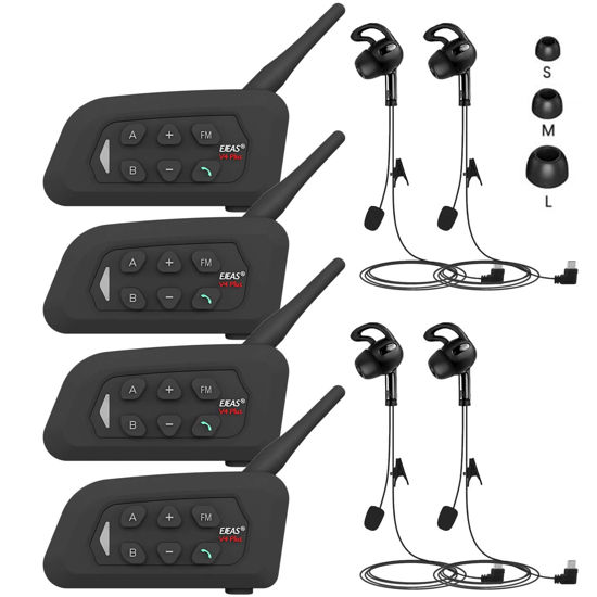 Picture of GaiRen Referee Headset, USB C Interface Communication System with Headset Earphone for Volleyball Official Football Soccer Handball (4 Pack)