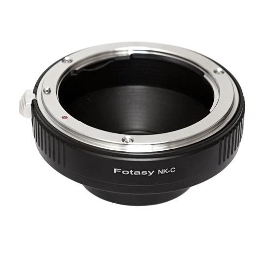Picture of Fotasy Nikkor Lens to C Mount Adapter, F Mount Lens to 16mm Cine Mount Adapter, Compatible with Nikon F Mount Lens and Cine Movie Making System/C Mount CCTV Camera/C-Mount Microscope Cameras