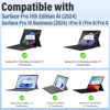 Picture of Wineecy Backlit Keyboard for Surface Pro 11/10/9/8/X, 7 Colors Font Backlight Detachable Wireless Type Cover Keyboard with Trackpad/Pen Holder Compatible with Microsoft Surface Pro 11/10/9/8/X 13 Inch
