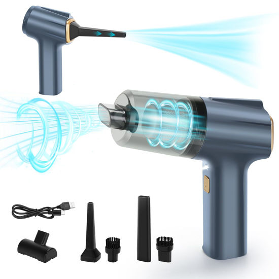 Picture of Mini Vacuum Cleaner, 12000Pa Car Vacuum, Wireless Handheld Vacuum, 3-in-1 Portable Brushless Vacuum & Compressed Air Duster for Car, Computer, Keyboard, Sewing Machine