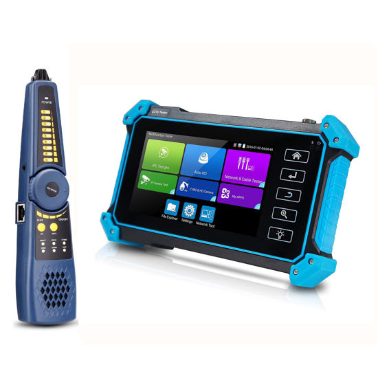 Picture of EVERSECU CCTV IP Camera Tester Monitor with Cable Tracer, 8MP AHD CVI TVI CVBS IP Camera Test 4K HD Display Video Monitor 5inch IPS Touch Screen IPC Tester with POE PTZ WiFi RS485 HDMI & VGA Input