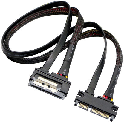 Picture of GELRHONR 22Pin SATA Power Extension Cable,22 Pin（7+15） Sata Male to Female Data and Power Combo Extension Cable with Locking Latch,for HDD,SSD,Optical Drives, DVD Burners, PCI Cards-50CM(6Gbps/s)