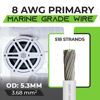 Picture of GEARit 8 Gauge Marine Wire (200ft) 8 AWG Primary Wire Cable, Tinned Oxygen-Free Copper OFC - Boat/Marine/Automotive/RV/Camper/Trailer/Solar/Outdoor - White 200 Feet