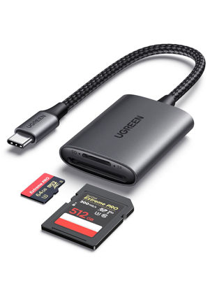 Picture of UGREEN USB C SD 4.0 Card Reader, UHS-II Micro SD Card Reader Memory Card Reader Fast for SD Micro SD SDXC SDHC UHS-II & UHS-I Cards for iPhone 16/15 Pro Max MacBook Laptop Tablet Smartphone Android