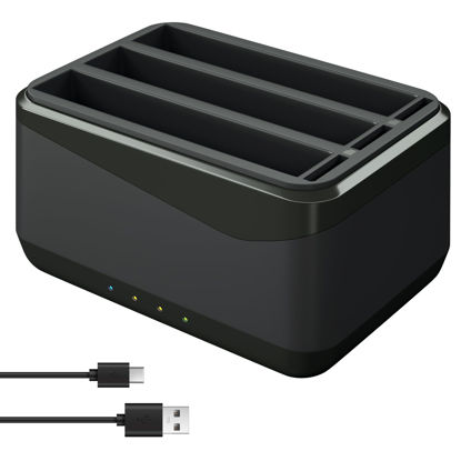 Picture of LP Insta 360 X4 Battery Charger Compatible with Insta360 X4 Battery Charger with USB Type-C Cable, 3-Slot Battery Charging Station with SD Card Storage Slot