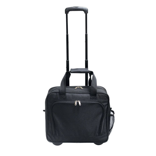 Picture of Preferred Nation Rolling Laptop Computer Case Wheeled Trolley Bag Fits 15.4" Laptop | TSA Approved Carry On, Locking Handles Skate Wheels. Black