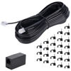 Picture of Ubramac Telephone Extension Cord Phone Cable Line Wire, with Standard RJ11 Plug (50FT-Black)