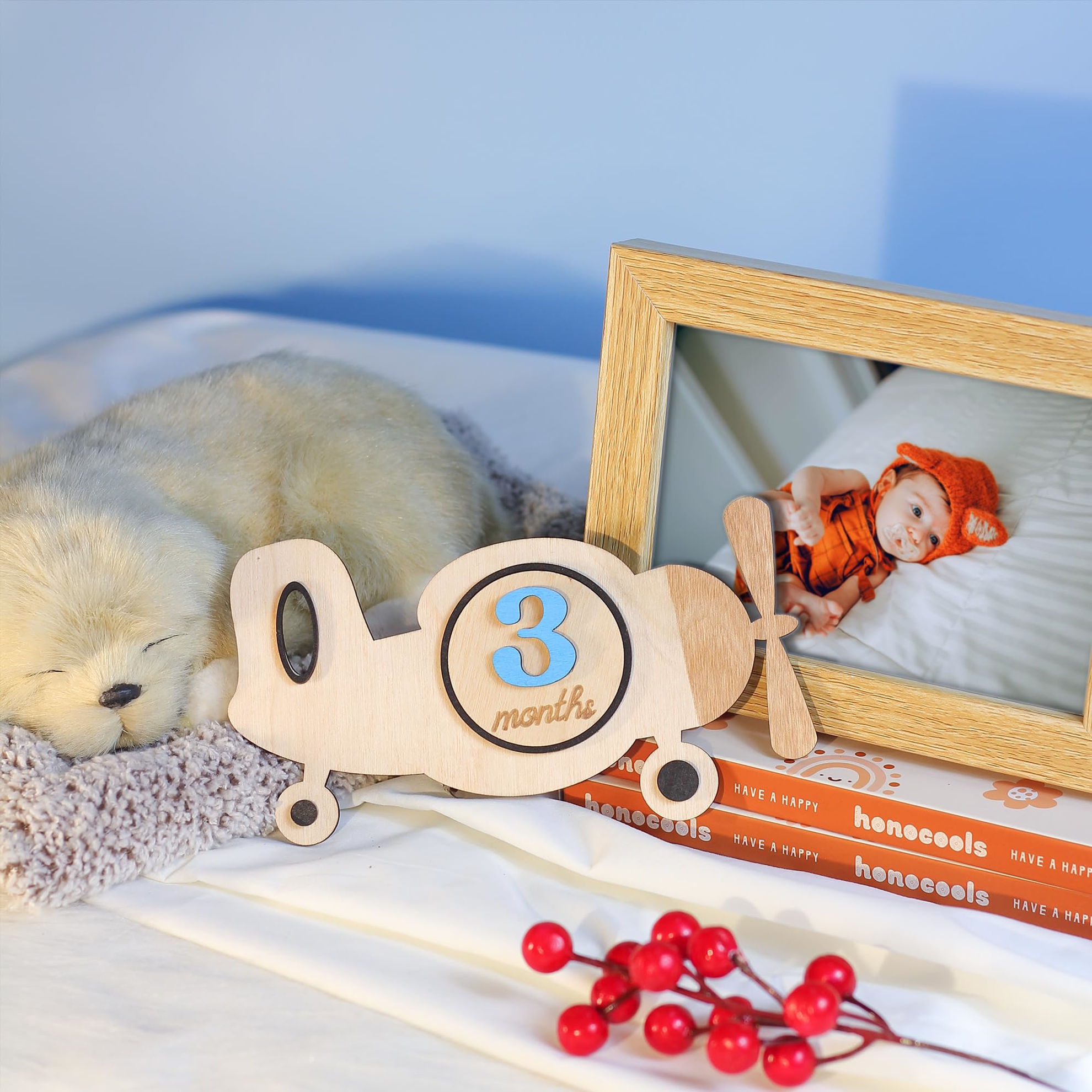 GetUSCart- Baby Monthly Milestone Cards - Wooden Monthly Milestone ...