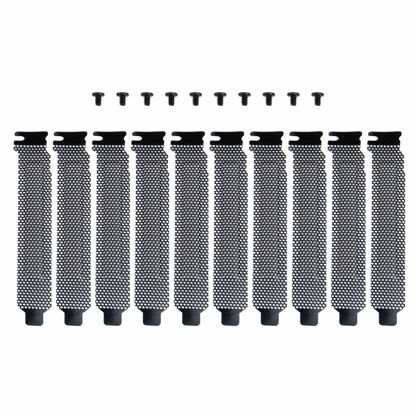 Picture of AUEAR, 10 Pack Black PCI Slot Cover Hard Steel Filter Blanking Plate with Screws