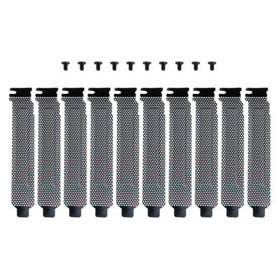 Picture of AUEAR, 10 Pack Black PCI Slot Cover Hard Steel Filter Blanking Plate with Screws