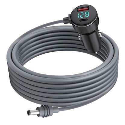 Picture of for Starlink Mini DC Power Cable: Waterproof Car Charger for Starlink with Cigarette Lighter Adapter, USB & Type-C Ports, Voltmeter, Digital Display, 18AWG WireDC Power Cable for Starlink Mini (16FT)