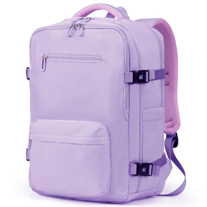 Picture of SHRRADOO Travel Laptops Backpack for Women Men, Casual Work Bag 17inch Backpack Airline Approved Backpack for Hiking Business (Light Purple)