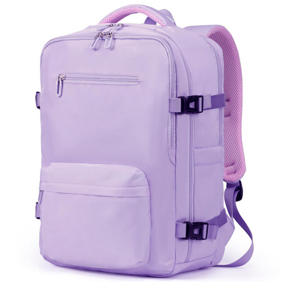 Picture of SHRRADOO Travel Laptops Backpack for Women Men, Casual Work Bag 17inch Backpack Airline Approved Backpack for Hiking Business (Light Purple)