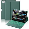 Picture of Hamile for iPad Pro 11-inch Case with Keyboard (M4) - Magnetic Wireless Keyboard with Multi-Touch Trackpad 7 Colors Backlit Stain Proof Folio Keyboard Cover for iPad Pro 11 Inch 2024 - Pine Green