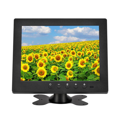 Picture of Qcvoruno 8 inch Monitor Display, 1024 * 768 Resolution,Built-in Dual Speakers, Portable LCD Monitor with HD/VGA/BNC/AV/USB for CCTV DVD DSLR VCD TV Box