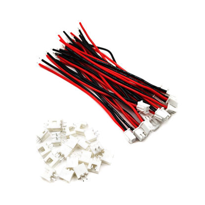 Picture of 20 Sets Mini Micro JST-XH 2.54mm Pitch 2 Pin Male Connector with 10cm Silicone Wire Cables and Female Socket