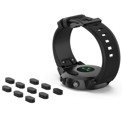 Picture of FanTEK 10pcs Anti-dust Plugs for Garmin Fenix 8/7/7S/7X 5/5S/5X Plus/6S 6 6X Silicone Charger Port Protector, Compatible for Garmin Venu 2/Vivoactive 3/4/Instinct 2/Forerunner 935/45S/245/945