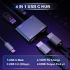 Picture of USB C to Dual HDMI Adapter, 4 in 1 USB C Hub Multiport Adapter with Dual HDMI, USB 3.0, 100W PD Charging, Laptop Dual Monitor Adapter Support USB C to HDMI Splitter Extended Display for USB C Device