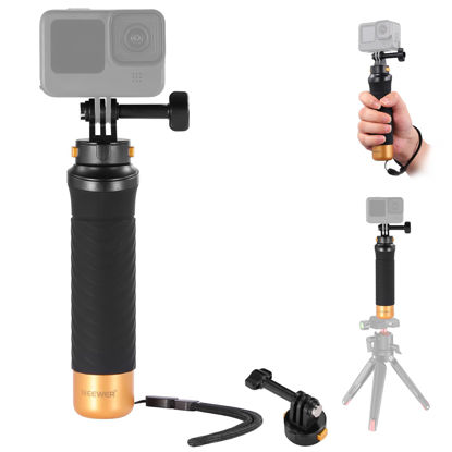 Picture of NEEWER Quick Release Floating Hand Grip for Action Camera, Underwater Handle Stick Mount with Detachable Camera Mount Adapter Wrist Strap, Compatible with GoPro13 12 11 10 9, GP23