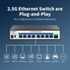 Picture of Goalake 8-Port 2.5G Gigabit Ethernet Switch, 8X 2.5G RJ45 Ports and 1x 10G SFP Port, 60Gbps Switching Capacity, Ideal for 2.5G NAS, 4K Video, Gaming PC, 2.5G Server, 2.5G WiFi 6 AP, 2.5G PCIe Adapter