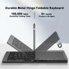 Picture of Foldable Keyboard and Mouse, EDJO Folding Wireless Keyboard Mouse Combo with Phone Holder, 2.4G Wireless and Bluetooth, USB-C Rechargeable Portable Combo for iOS Android Windows Mac OS