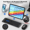 Picture of Foldable Keyboard and Mouse, EDJO Folding Wireless Keyboard Mouse Combo with Phone Holder, 2.4G Wireless and Bluetooth, USB-C Rechargeable Portable Combo for iOS Android Windows Mac OS