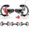 Picture of Zeadio Triple Flanged Earpiece, Comfortable Silicone Earmould Earbud Earplug - Large, Pair of 4, Black