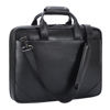Picture of Masa Kawa Black Leather Slim Briefcase 16" / 15.6 Inch Laptop Bag for Men Crossbody Shoulder Messenger Computer Bags Attache Case for Business Work Lawyer