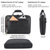 Picture of Masa Kawa Black Leather Slim Briefcase 16" / 15.6 Inch Laptop Bag for Men Crossbody Shoulder Messenger Computer Bags Attache Case for Business Work Lawyer