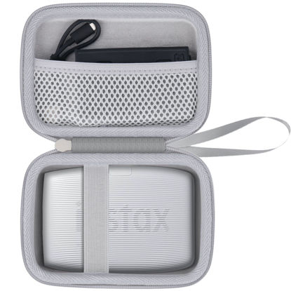 Picture of co2CREA Hard Travel Case Replacement for Fujifilm Instax Mini Link 3 2 1 Smartphone Printer (Ash White Case + Inside White)