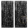Picture of 2 Pack 3.2ft x 8.2ft Black Tinsel Foil Fringe Curtains, Metallic Foil Tinsel Photo Booth Backdrop Streamer for New Years Decorations Halloween Bachelorette Birthday Holiday Celebration Party Supplies