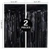 Picture of 2 Pack 3.2ft x 8.2ft Black Tinsel Foil Fringe Curtains, Metallic Foil Tinsel Photo Booth Backdrop Streamer for New Years Decorations Halloween Bachelorette Birthday Holiday Celebration Party Supplies
