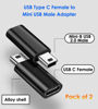 Picture of Mepsies USB C to Mini USB Adapter 2 Pack, USB Type C Female to Mini USB 2.0 Type-B Male Adapter, Support Charging and Data Transfer, Compatible Digital Camera, MP3 Player, Dash Cam and More, Black