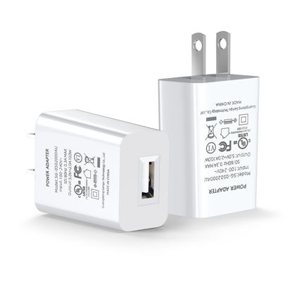 Picture of 2-Pack Power Adapter Compatible with Outdoor WYZE Cam, Blink Mini, Nest Cam, Ring Stick Up Cam, Security Camera Charger Plug, White
