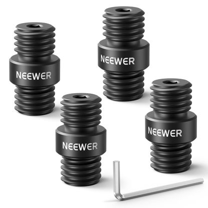Picture of NEEWER 15mm Rod Connector, 4 Pack, M12x1.5 Connector for 15mm Support Rod Extension on Shoulder Rig & Video Rig, Only for NEEWER Aluminum Alloy 15mm Rods, SR020